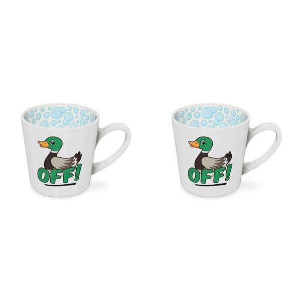 2x Duck Off Beautiful on the Inside 420ml/10cm Ceramic Coffee Mug Cup w/ Handle