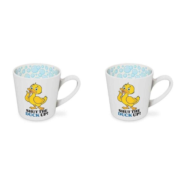 2x Shut the Duck Up Beautiful on the Inside 420ml/10cm Ceramic Mug w/ Handle