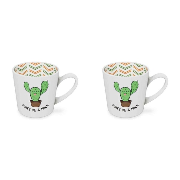 2x Don't Be a Pric Beautiful on the Inside 420ml/10cm Ceramic Drink Mug w/Handle