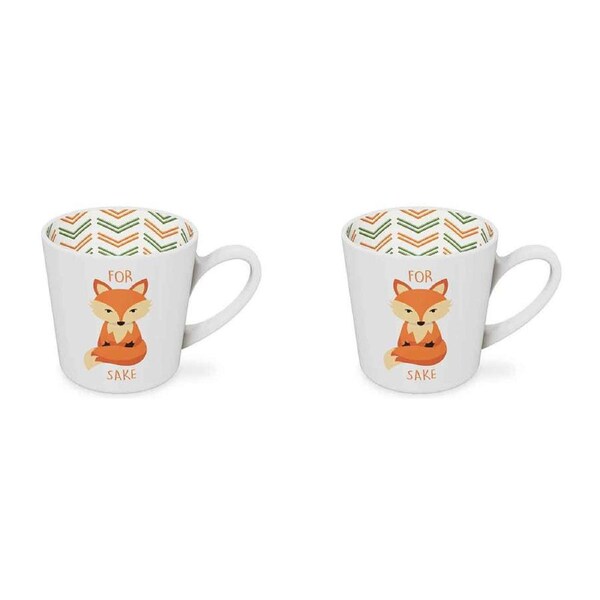 2x For Fox Sake Beautiful on the Inside 420ml/10cm Ceramic Coffee Mug w/ Handle