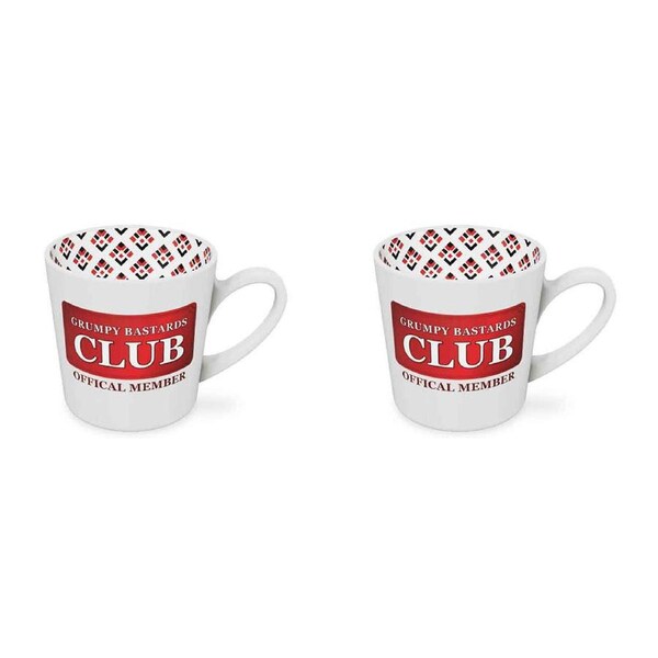 2x Grumps Bastards Club Beautiful on the Inside 420ml Bone China Mug w/ Handle