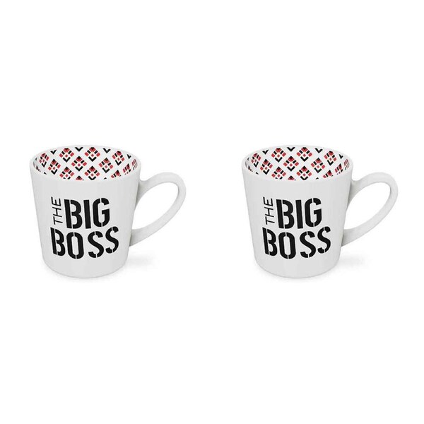 2x The Big Boss Beautiful on the Inside 420ml/10cm New Bone China Mug w/ Handle