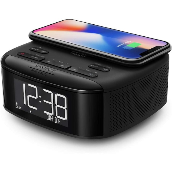 Philips TAR7705 FM DAB+ Alarm Clock Radio Bluetooth Speaker Wireless Qi Phone Charger