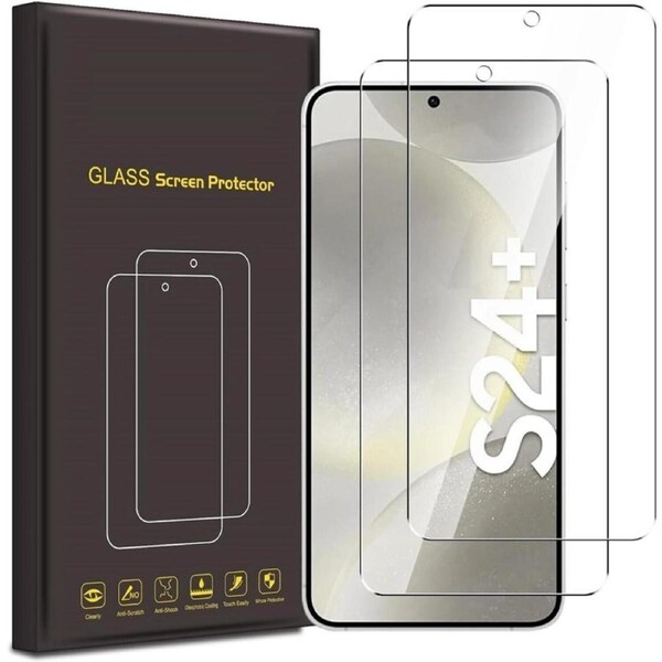 [2 Pack] Screen Protector for Samsung Galaxy S24+/S24 Plus 5G, Samsung Galaxy S24 Plus 5G 6.6-Inch 9H Tempered Glass Scratch-Resistant
