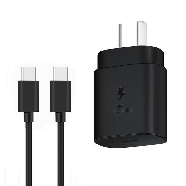 Samsung USB-C Super FAST 25W AC Charger - Black (Includes USB-C Cable)