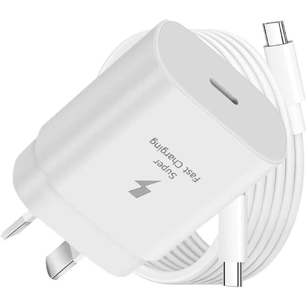 Samsung USB-C Super FAST 25W AC Charger - White (Includes USB-C Cable)