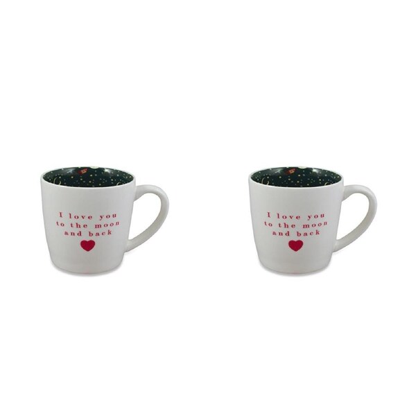 2x I Love You Inside Out 410ml Ceramic Coffee/Tea Mug Drink Water Cup w/ Handle