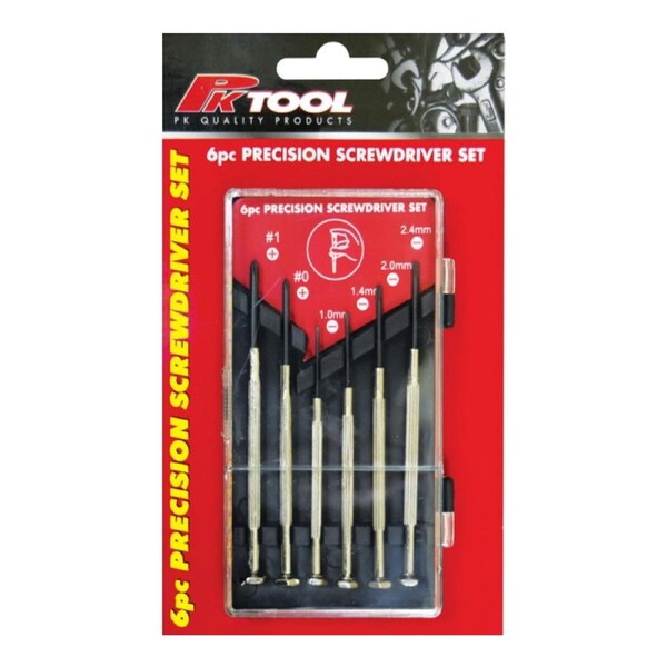Precision Screwdriver 6pc Set 4 x Flat x 2 Phillips
