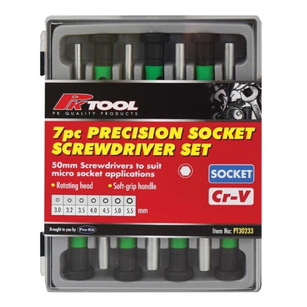 Precision Socket Screwdriver 7pc Set 3.0 - 5.5mm