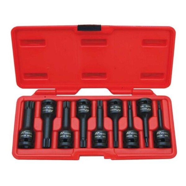 Impact Spline Bits Socket Set 9pc M5 - M16 SNCM - V Steel