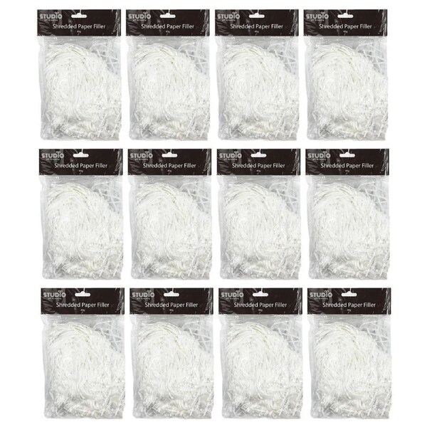 12x Studio Gift Wrapping 40G Filler/Shredded Paper White Present Decor