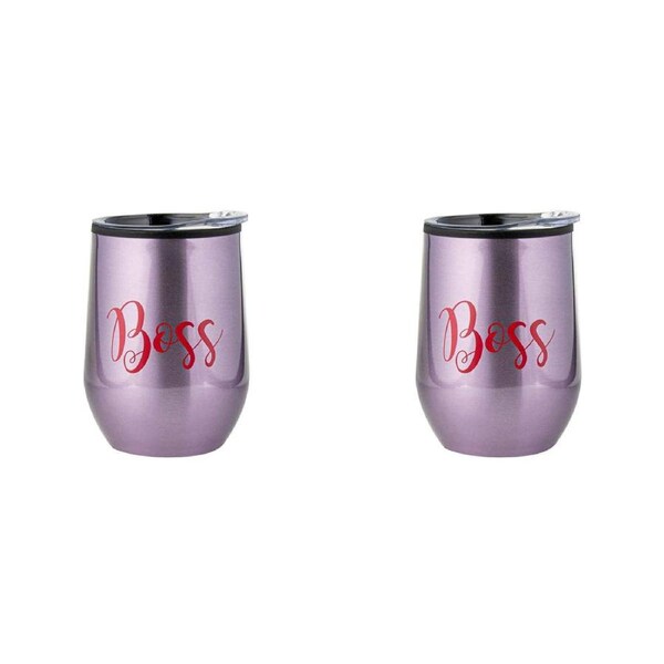 2x Boss 360ml S/S Vacuum Insulated Tumbler Cup Double Walled Hot/Cold Drink Mug