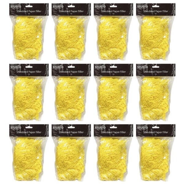 12x Studio Gift Wrapping 40G Filler/Shredded Paper Yellow Present Decor