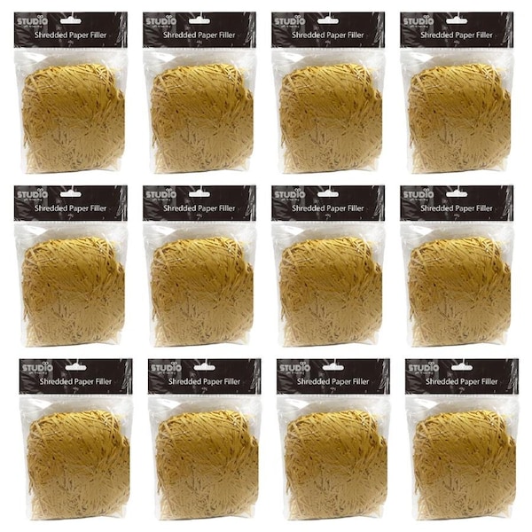 12x Studio Gift Wrapping 40G Filler/Shredded Paper Natural Present Decor