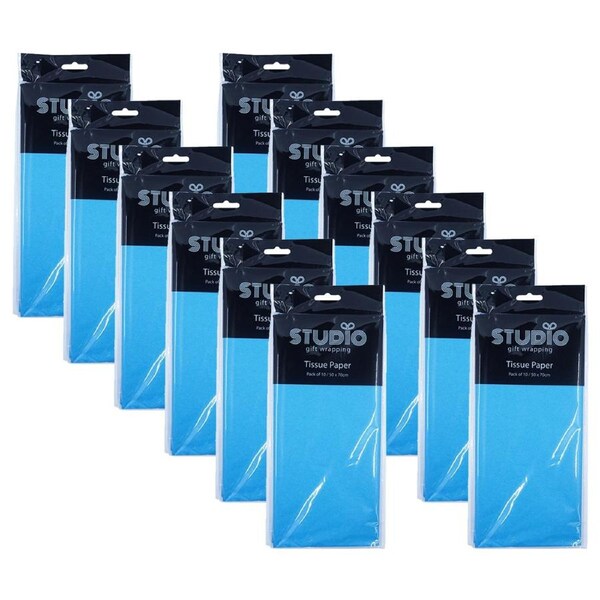 120pc Studio Gift Wrapping Tissue Paper 50x70cm Blue Decoration Present Decor
