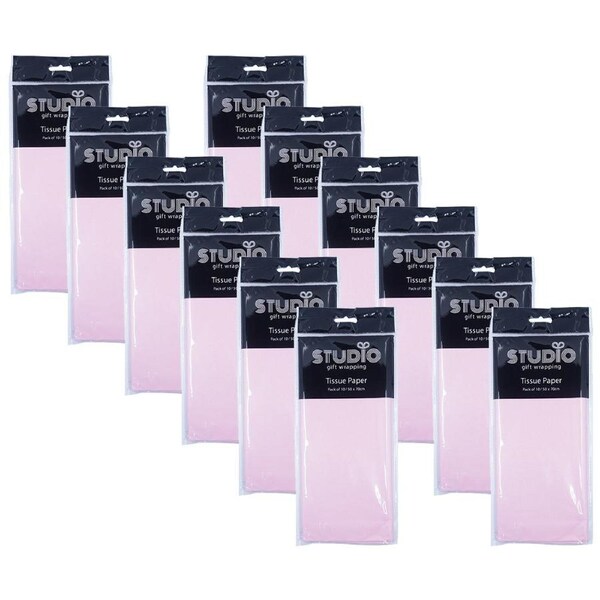 120pc Studio Gift Wrapping Tissue Paper 50x70cm Light Pink Present Decor