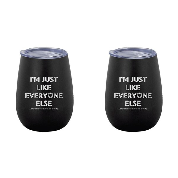 2x Im Just Like Everyone 360ml S/S Vacuum Insulated Drink Tumbler Double Walled