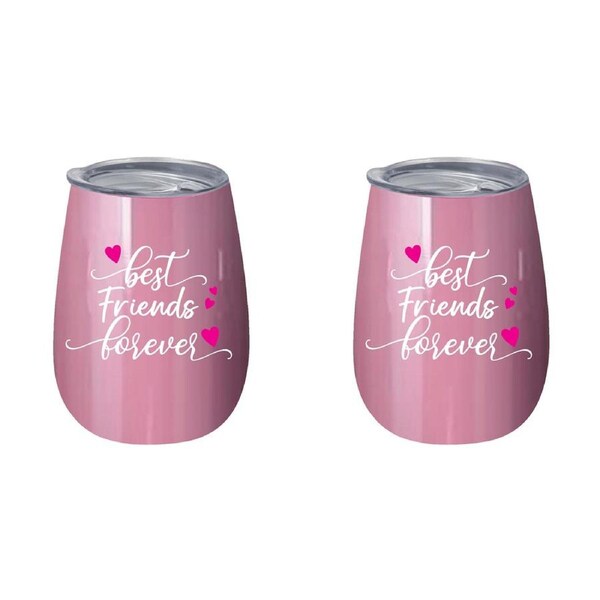 2x Best Friends Forever 360ml S/S Vacuum Insulated Drink Tumbler Double Walled