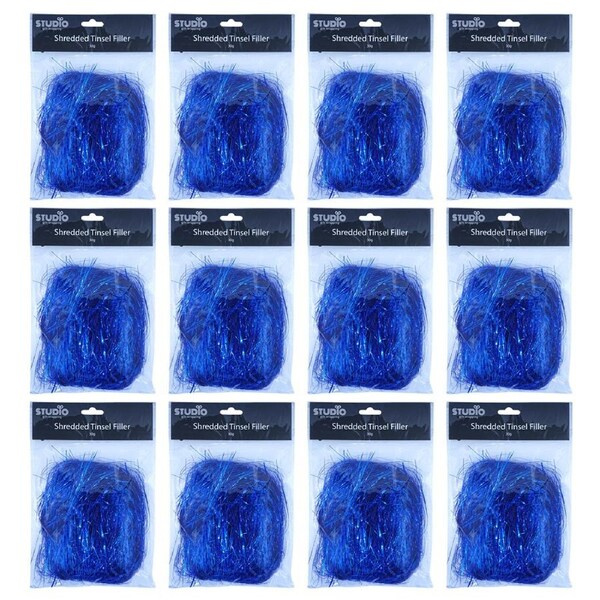 12x Studio Gift Wrapping 30G Filler/Shred Tinsel Blue Decoration Present Decor