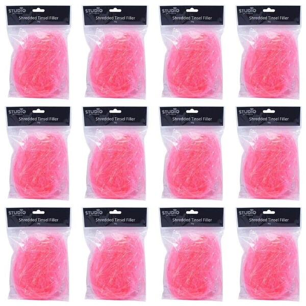 12x Studio Gift Wrapping 30G Filler/Shred Tinsel Pink Decoration Present Decor