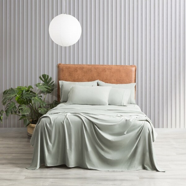 Ddecor Home Single Microfiber Bed Sheet w/ Pillowcase Set Vintage Washed Sage