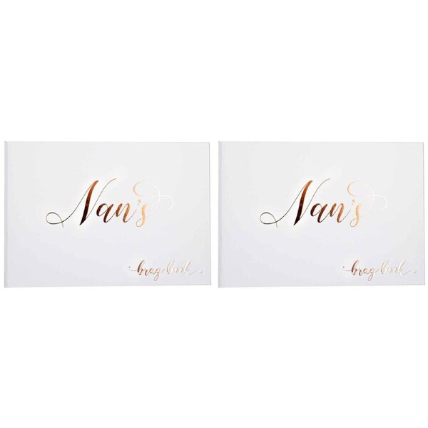 2x Nans 6x4'' Brag Book Keepsake/Memorabilia Hard Cover Photo/Picture Album WHT