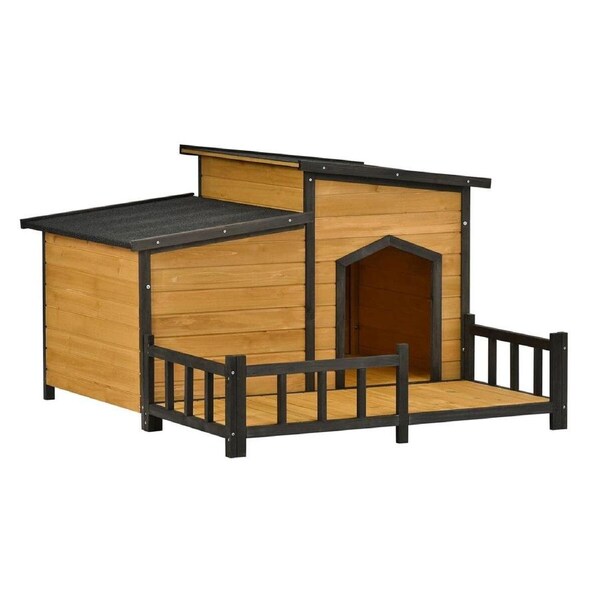 XXL Dog House Kennel Outdoor Raised Pet Enclosure Crate Indoor Exterior Home Furniture with Openable Roofs