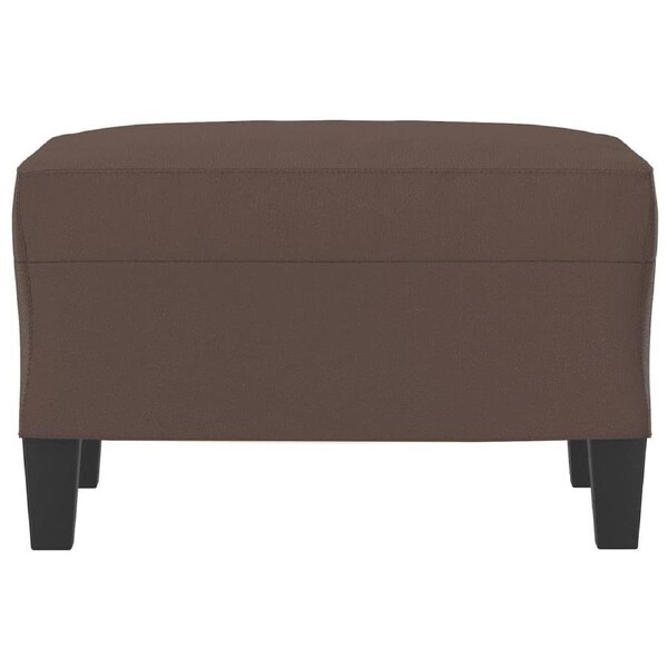 Foot Stool Ottoman Seat Padded Rectangular Footrest Pouf Faux Leather Brown