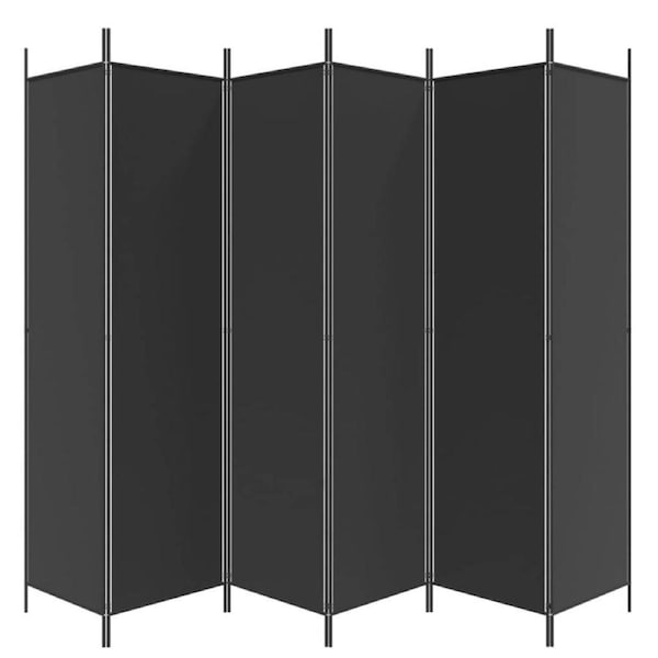 Foldable Panel Room Divider Fabric Screen Privacy Stand Bedroom Partition Black