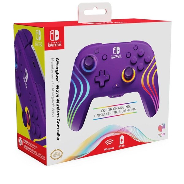 PDP Afterglow Wave Wireless Controller for Nintendo Switch (Purple)