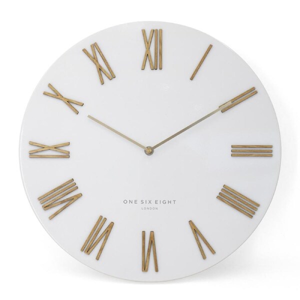 FREDERICK White 40cm Metal Wall Clock