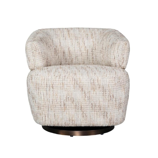 Raimon Furniture Lessi Modern Textured Fabric Swivel Occasional Accent Lounge Chair Birch