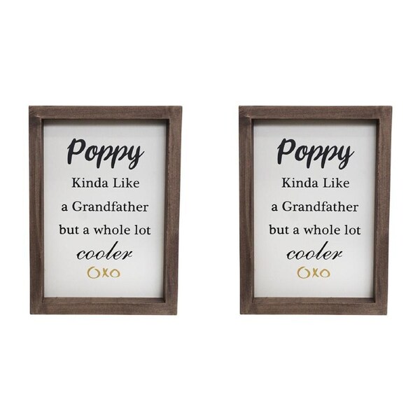 2x LVD 21cm MDF Poppy Kinda Like Sign Wall Hanging Home Decor Shelf Display