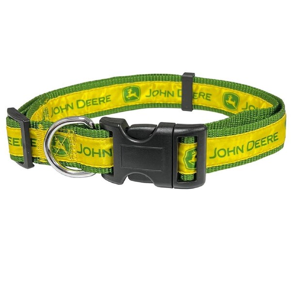John Deere Pet Accessories Heavy-Duty Nylon Satin Dog Neck Collar - Small