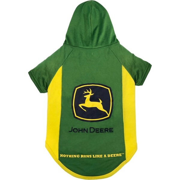 John Deere Licensed Pet Accessories Sporty Cotton Dog Tee Hoodie - Large