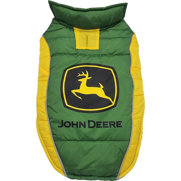 John Deere Pet Accessories Adjustable Water-Resistant Dog Puffer Vest - Small