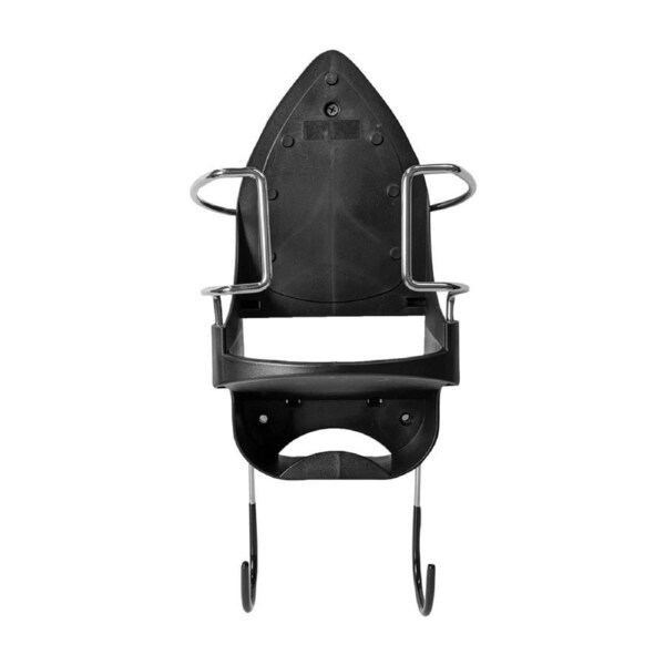 Dolphy Wall Mount Universal Iron Holder - Heat-Resistant Iron & Board Organizer, Space-Saving Laundry Storage Rack, Black PBT - 40x16.5x15 cm