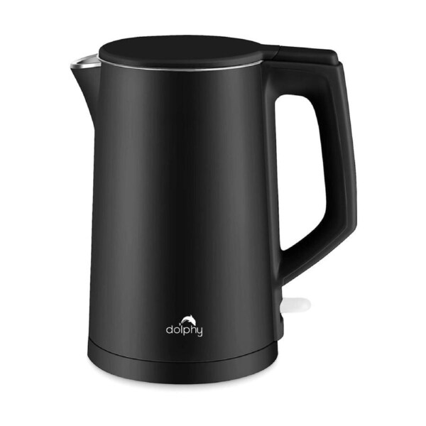 Dolphy 1L Electric Kettle - Black Stainless Steel, 360 Swivel Base, Auto Shut-Off, Cool-Touch Exterior, Fast Boil Cordless Kettle for Home, Hotel & Office