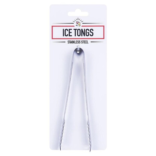 Stainless Steel Ice Cube Tongs Anti Slippery Clamp with Serrations and Long Jaws