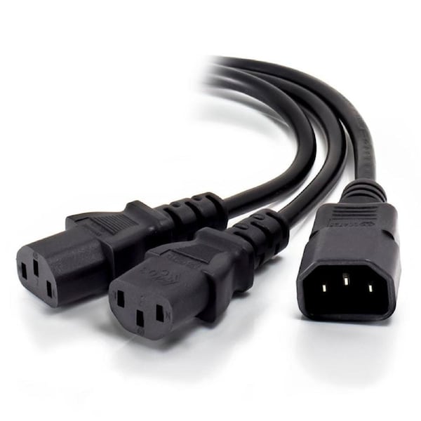 Alogic 30Cm Y Splitter Power Cable Iec C14 M 2 Iec C13 F
