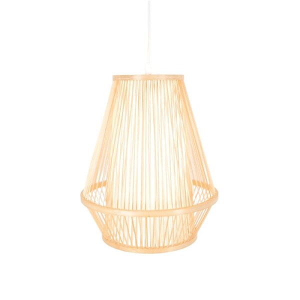 New Oriental Empire Modern Oriental Wooden Hand-Woven Bamboo Pendant Lamp Light - Natural
