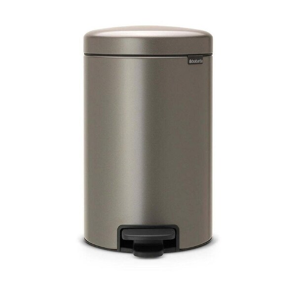 Brabantia Newicon 12L/41cm Pedal Rubbish Bin Waste/Garbage Storage Platinum