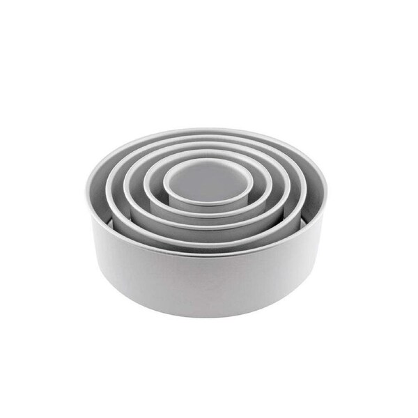 Mondo Pro 6in/15cm Anodised Deep Cake Pan Round Baking/Cooking Mould Tin Silver