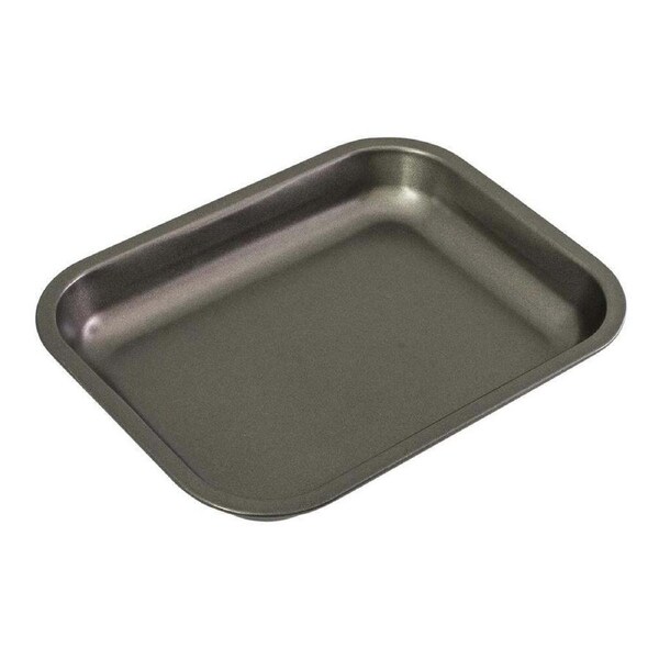 Bakemaster Carbon Steel 33x25.5cm Roasting Pan Baking Tray Rectangle Medium Grey
