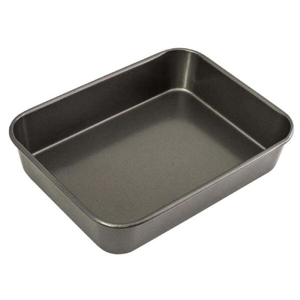Bakemaster Medium Carbon Steel 34x26cm Deep Roast Pan Baking Tray Rectangle Grey