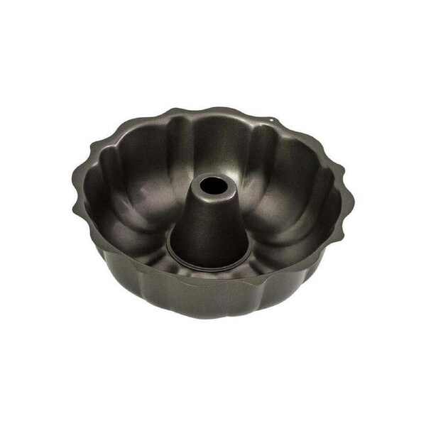 Bakemaster Carbon Steel 27cm Fluted Ring Cake Pan Round Oven Baking Mould Grey