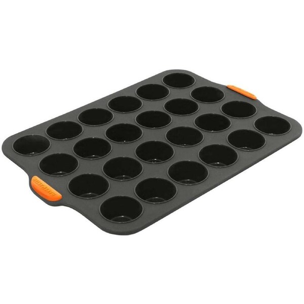 Bakemaster 35cm Silicone 24-Cup Mini Muffin Tray Rectangle Baking Mould Grey