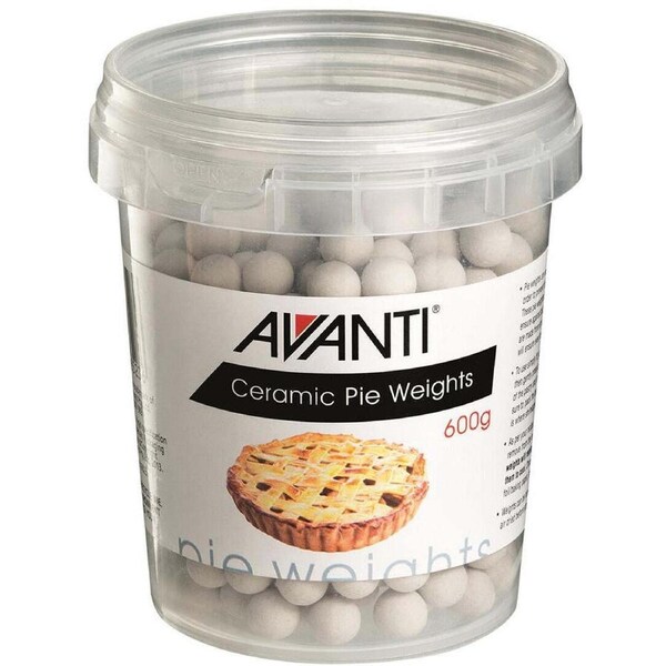 Avanti Reusable 600g Ceramic Pie Weights Pastry Baking Beads w/ Plastic Tub