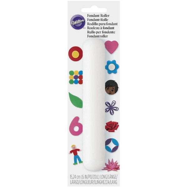 Wilton 6" Non-Stick Fondant Rolling Pin Gum-Paste Baking Roller Stick White