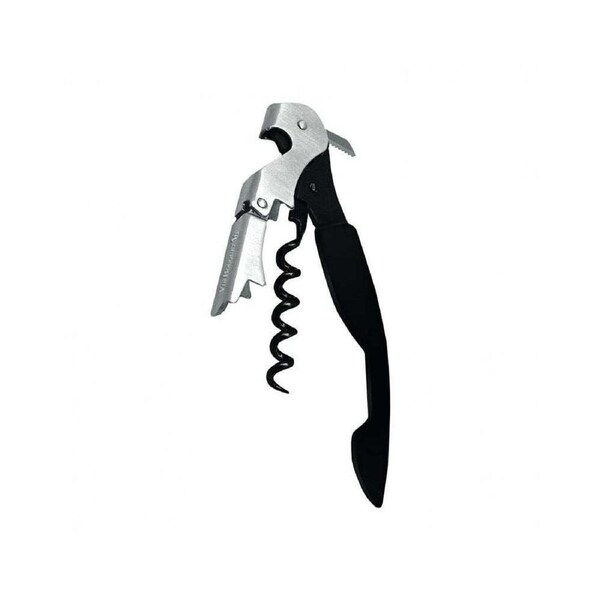 Vin Bouquet Professional 13cm SS/Teflon 2-Lever Corkscrew Bottle Opener Black